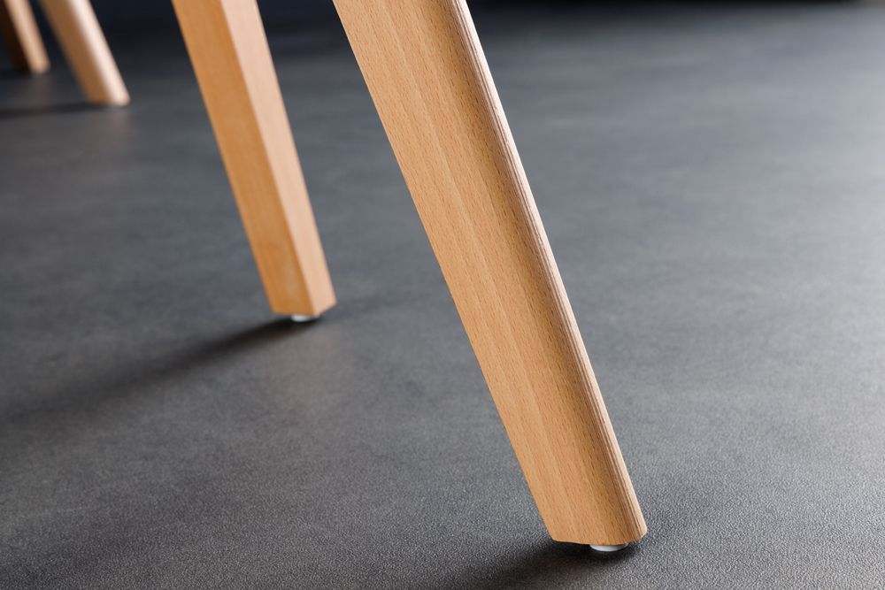 Design Stuhl SCANDINAVIA MEISTERSTÜCK transparent schwarz Kunststoff Buchenholz natur