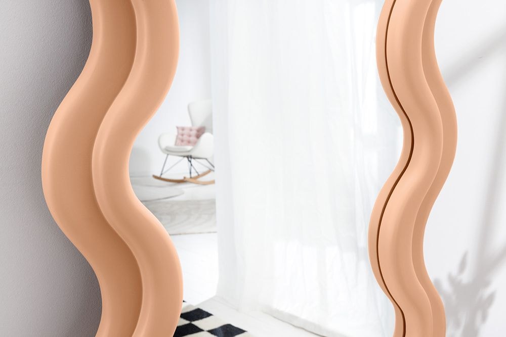 Design Wandspiegel CURVY 160cm apricot Pastell Spiegel