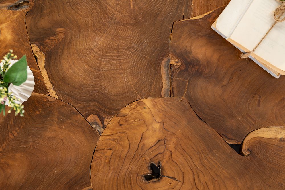Massiver Couchtisch SQUARE 90cm Teakholz Würfel Handarbeit