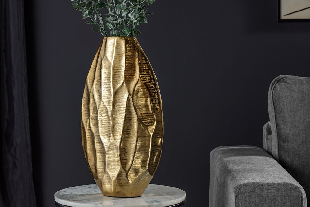 Elegante Vase ORGANIC ORIENT 44cm gold Hammerschlag Design