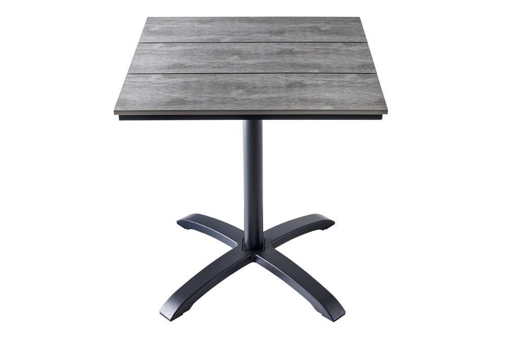 Outdoor Bistrotisch DESIGNO 70cm schwarz grau Aluminium wetterfest Gartentisch
