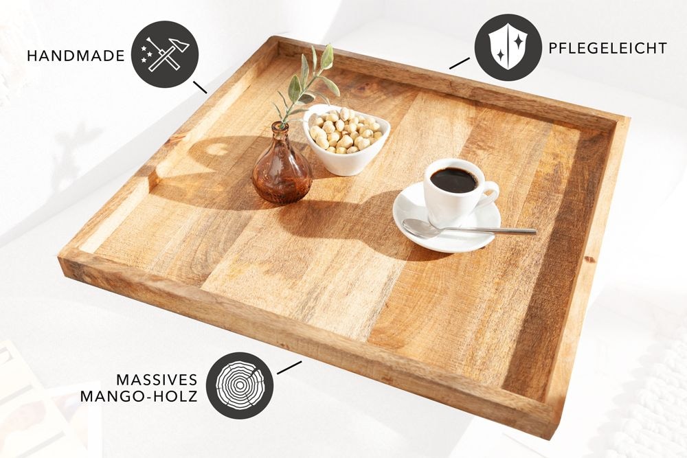 Massives Tablett MAKASSAR 50cm Mangoholz Servierbrett