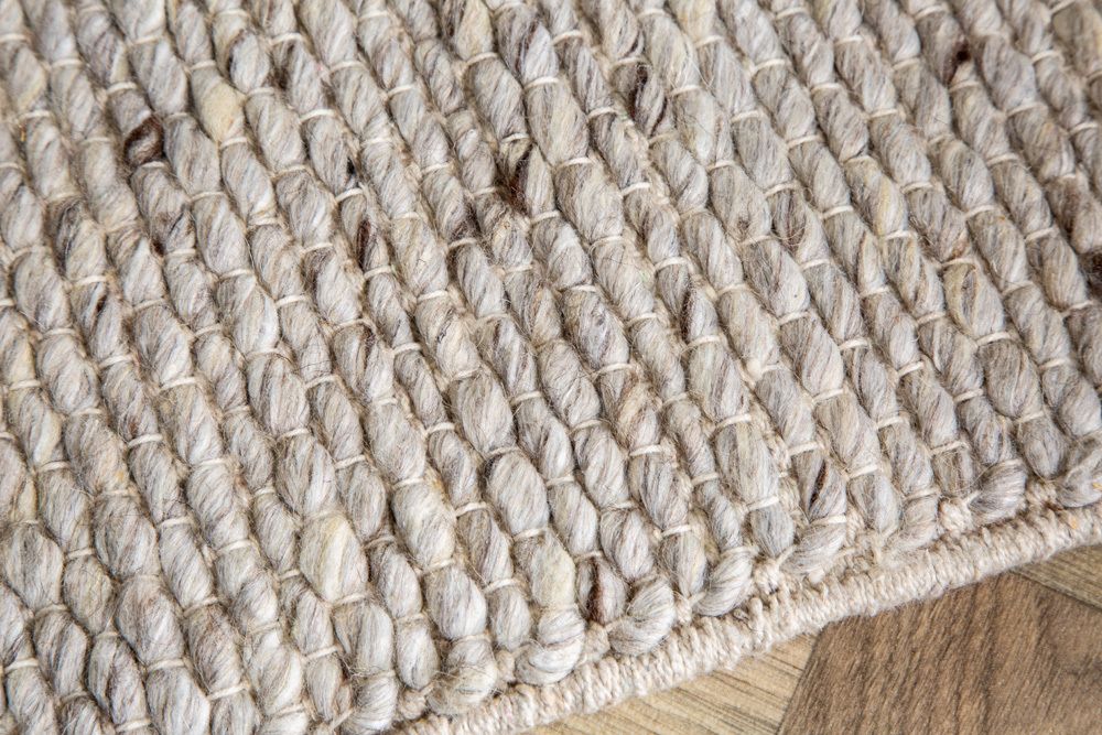 Design Teppich WOOL XXL 350x240cm silbergrau aus Wolle