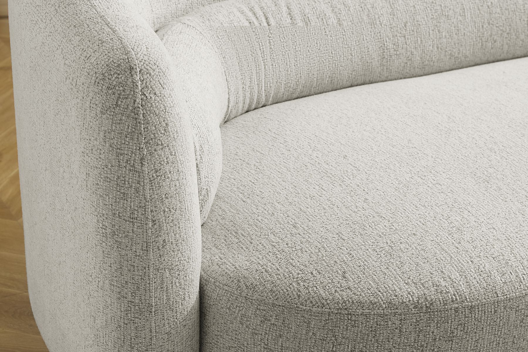 Design Sofa GATSBY 230cm beige Chenille Federkern 3-Sitzer Couch Rundum-Bezug