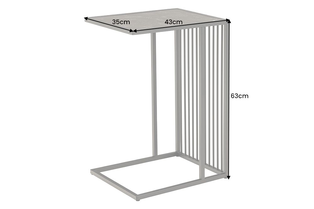 Moderner Beistelltisch ARCHITECTURE 65cm graphit Metall Laptoptisch