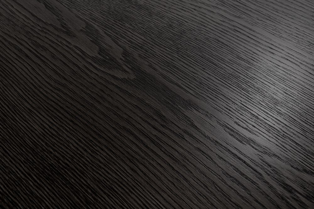 Runder Esstisch VALHALLA WOOD 120cm schwarz Eichenholz Säulenfuß