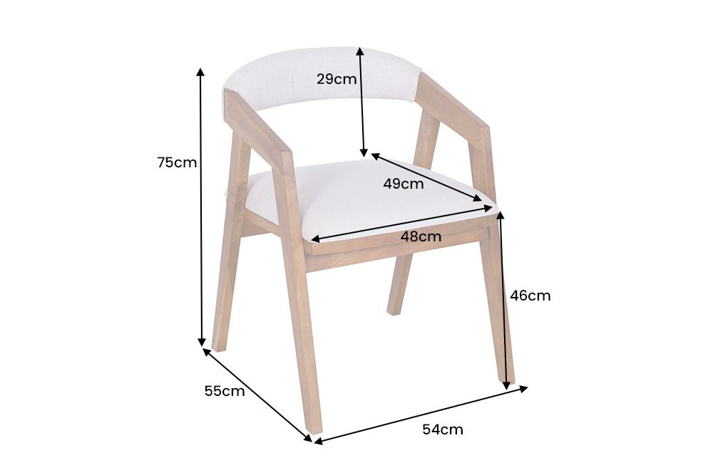 Design Stuhl MAMMUT beige natur massives Akazienholz honey finish