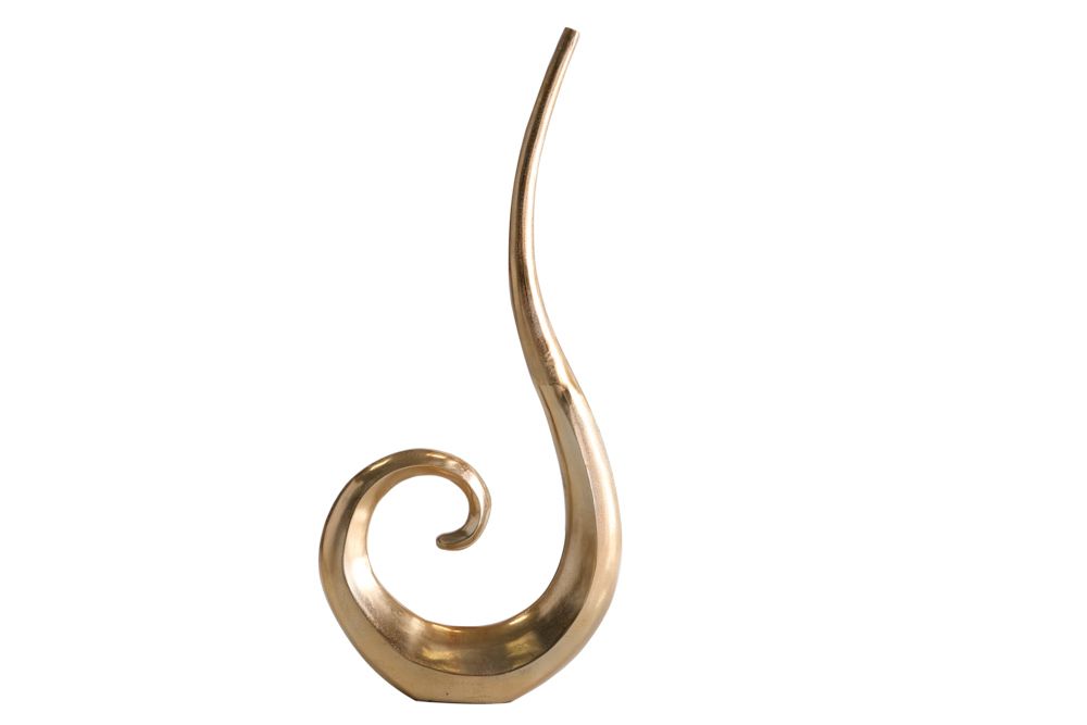 Moderne Vase WAVE XL 106cm gold Aluminium poliert Dekoration