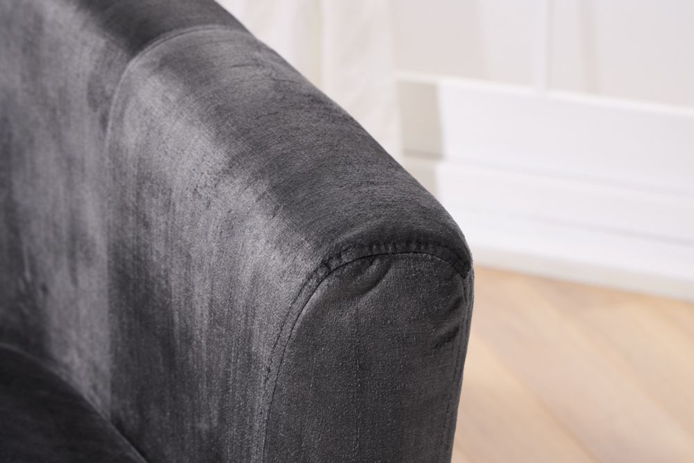 Design Lounge Sessel HEMINGWAY dunkelgrau Samt Armlehnen Cocktailsessel