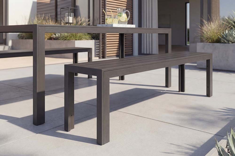 Moderner Gartentisch DESIGNO 205cm anthrazit schwarz Aluminium wetterfest