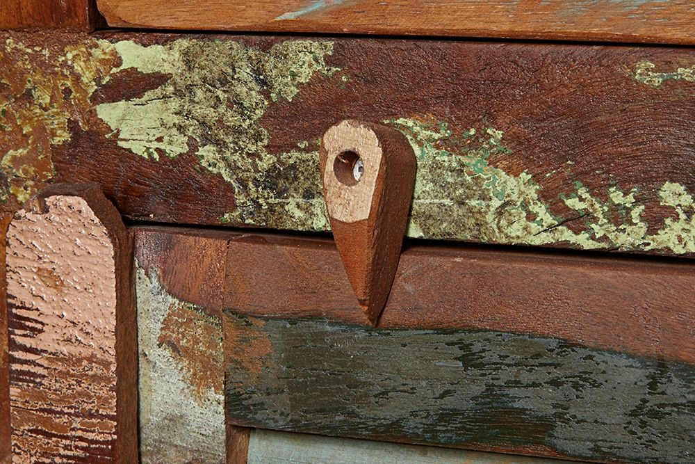 Einzigartiges Sideboard JAKARTA 125cm recyceltes Massivholz aus Fischerbooten