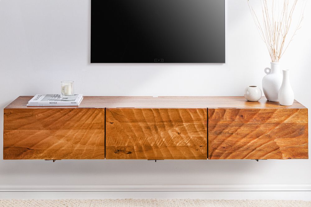 Massivholz TV-Bank SCORPION 160cm braun Mango Lowboard Hängeschrank