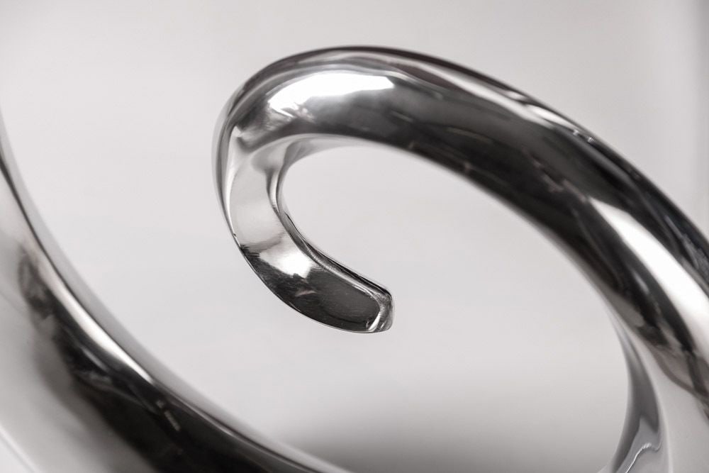 Moderne Vase WAVE XL 106cm silber Aluminium poliert Dekoration