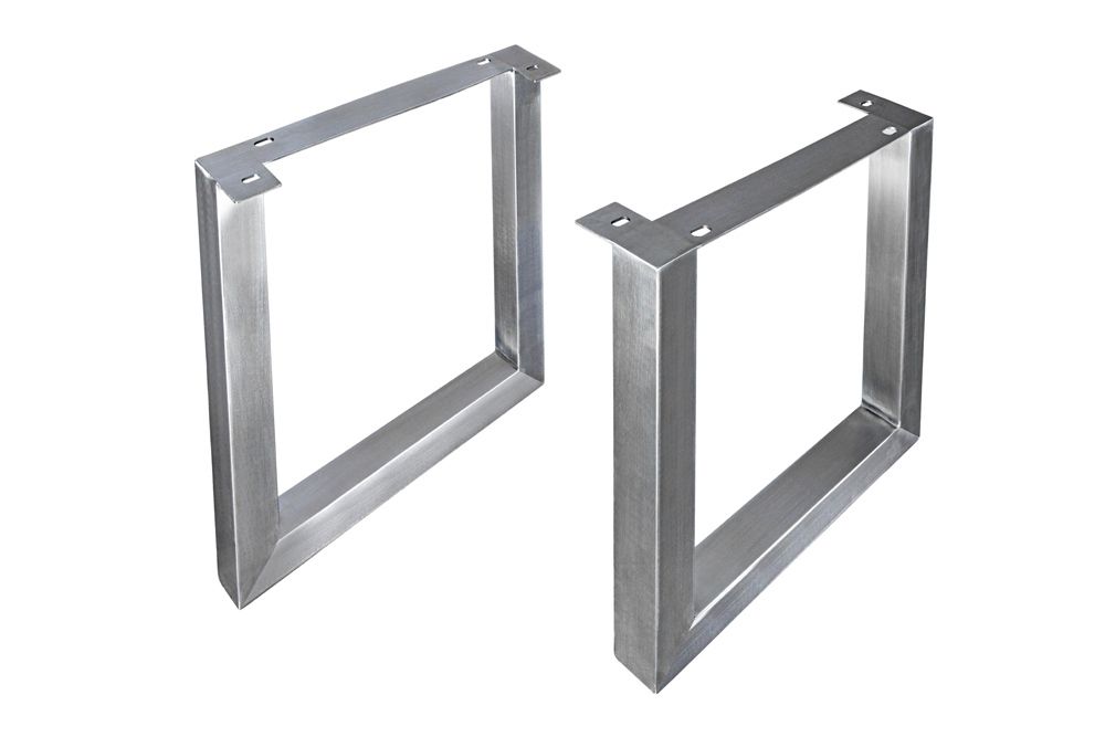 2er Set Tischgestell U-FRAME 70cm Edelstahl gebürstet matt Tischbeine Kufe Esstisch