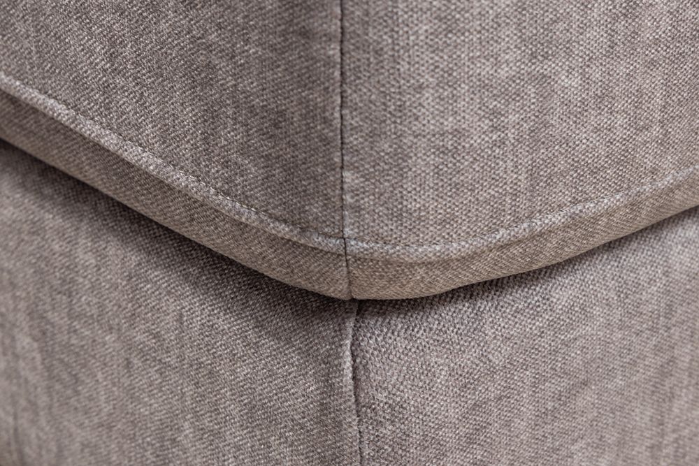 Moderner Hocker LOFT 75cm taupe Vogue Velours Samt Nosagfederung Taschenfederkern