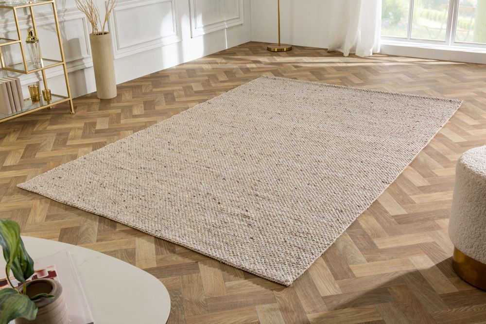 Design Teppich WOOL 240x160cm silbergrau aus Wolle