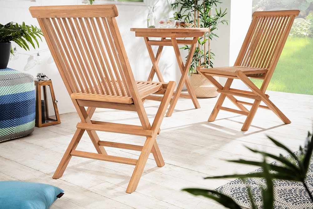 Massiver Gartenstuhl EMPIRE TEAK Teakholz klappbar Hochlehner wetterfest