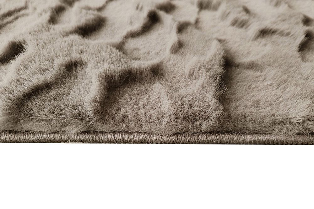 3D Hochflor Teppich DUNE 230x160cm taupe Hoch-Tief-Effekt