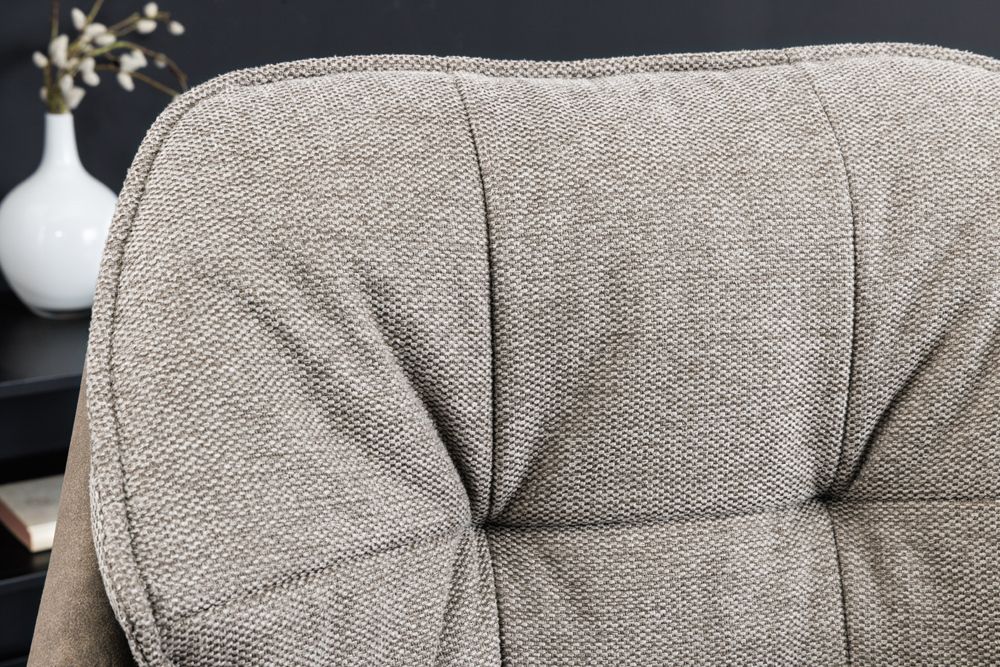 Drehbarer Design Stuhl MR. LOUNGER vintage taupe Microfaser mit Armlehne