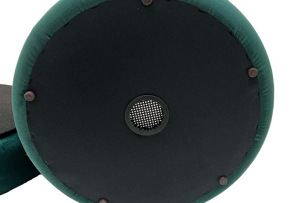 Runder Polsterhocker VOGUE 40cm grün Samt mit Stauraum