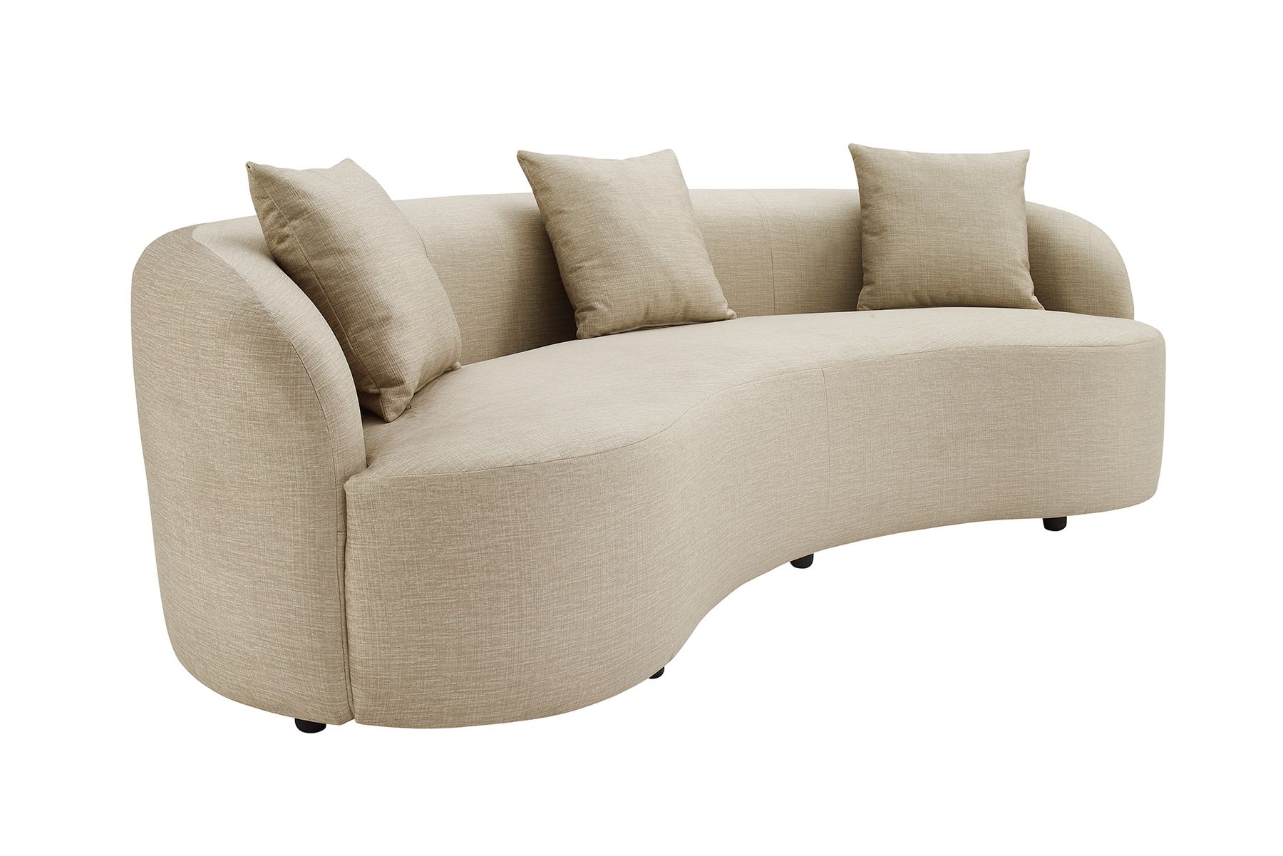 Modernes Sofa ATELIER 230cm beige Samt 3-Sitzer Couch inkl. Kissen