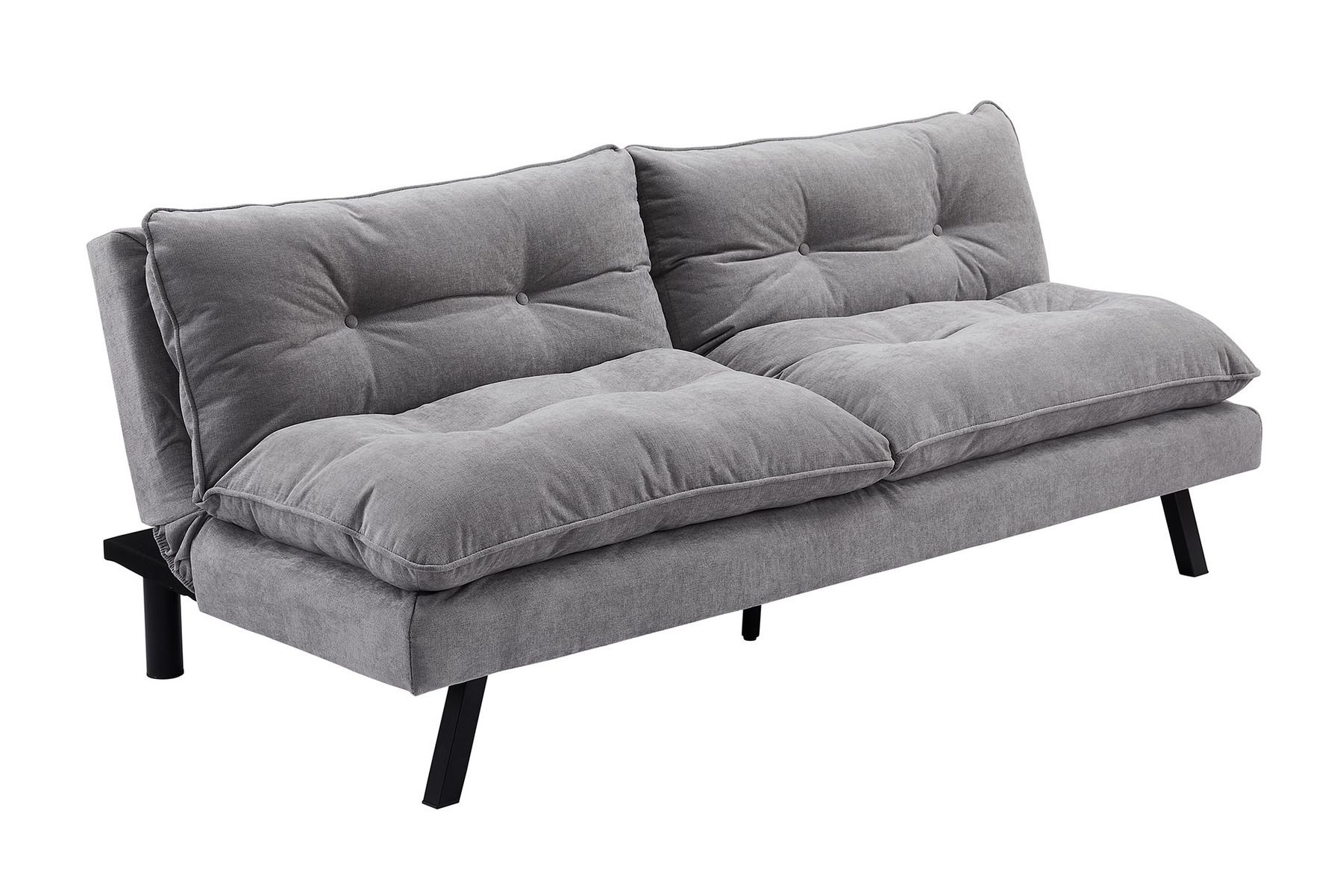 Modernes Schlafsofa COCOONING 190cm grau Chenillestoff 3-Sitzer Couch
