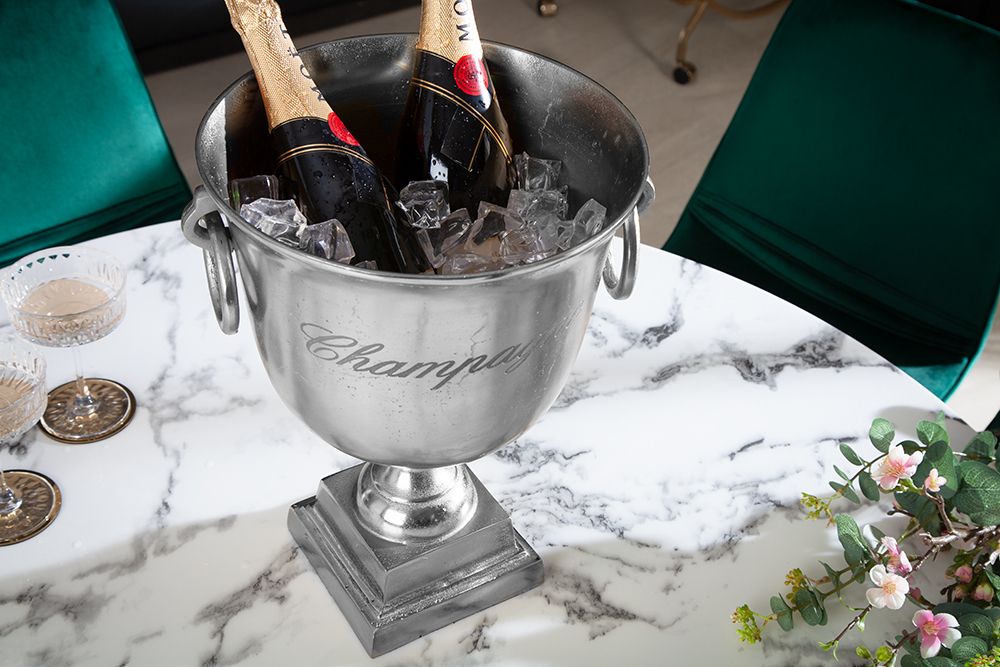 Eleganter Sektkühler CHAMPAGNE 40cm silber Flaschenkühler