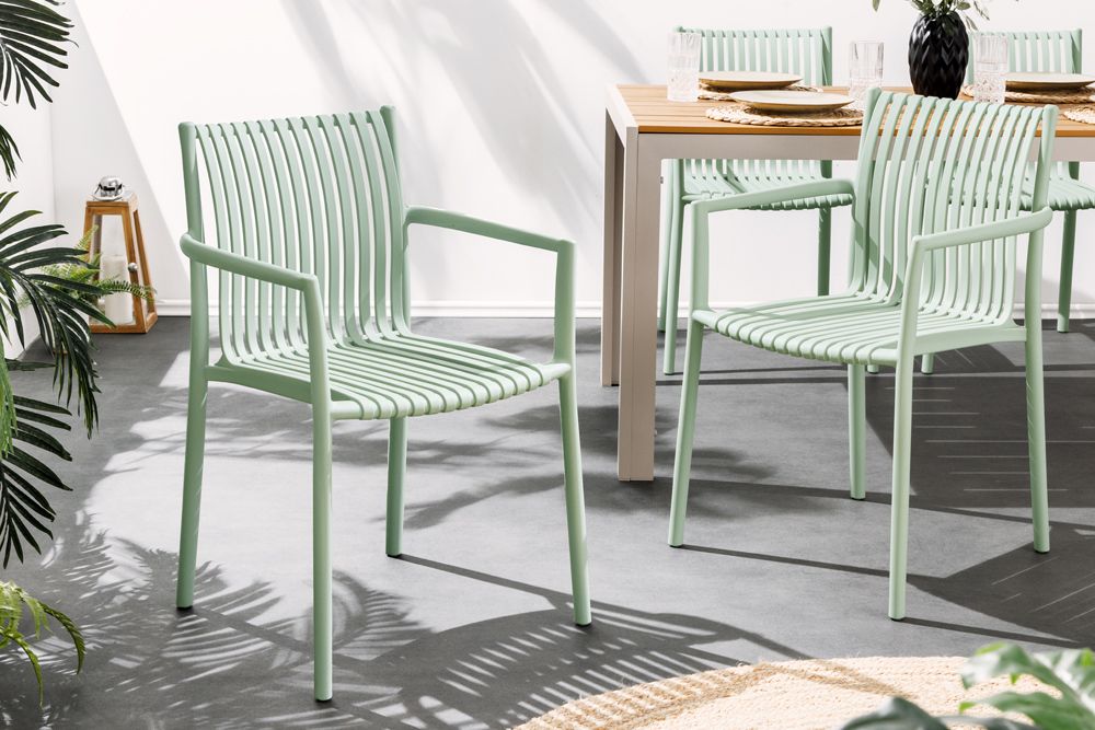 In- und Outdoor Stuhl STUDIO ITALIA salbei stapelbar wetterfest Gartenstuhl