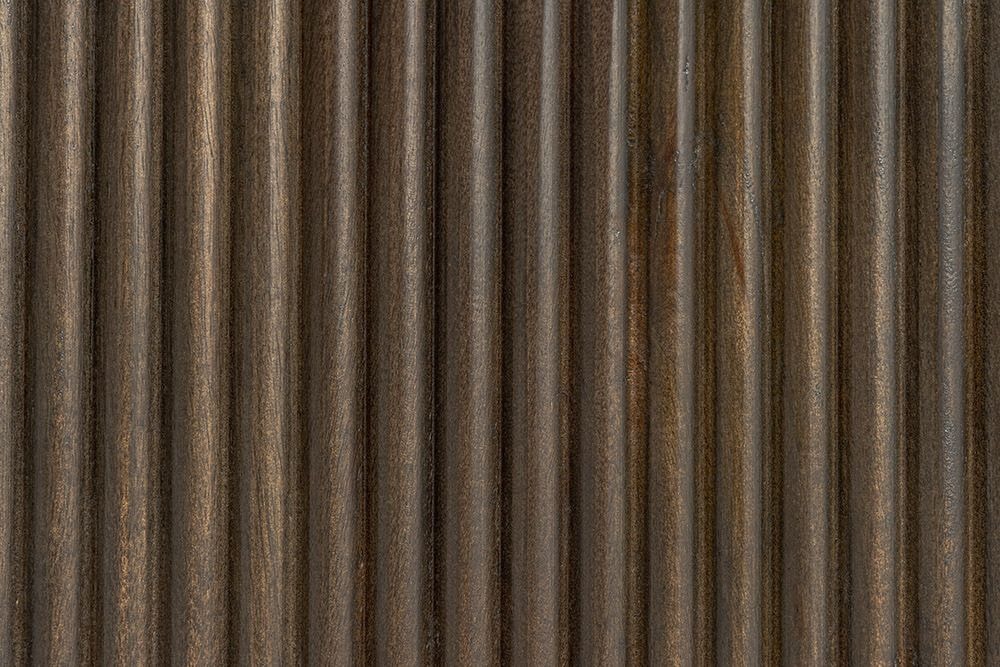Design Esstisch GRAND 200cm dunkelbraun Mangoholz Bootsform mit Sockel