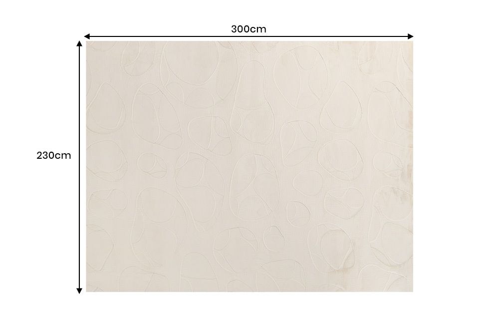 3D Hochflor Teppich LUNA 300x230cm taupe Hoch-Tief-Effekt Indoor-Teppich