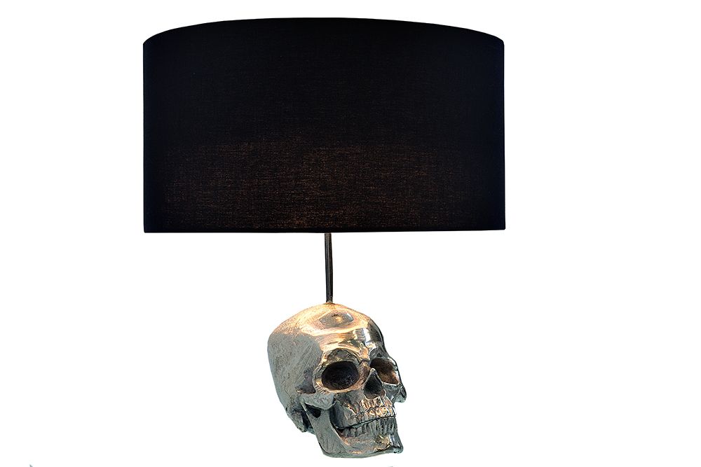 Extravagante Tischlampe SKULL 44cm schwarz Totenkopf Tischleuchte
