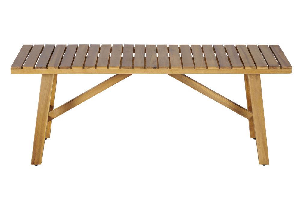 Outdoor Sitzbank BALI 110cm natur honey Akazienholz wetterfest Balkonbank