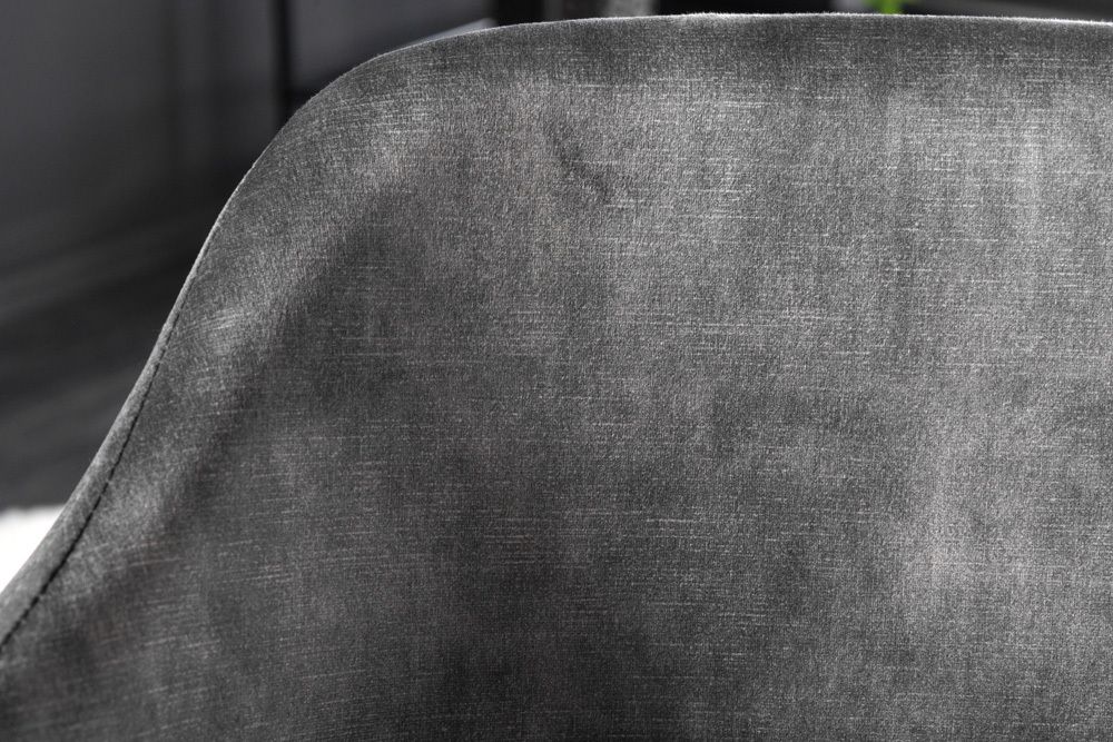 Design Stuhl VOGUE grau Samt schwarze Metallbeine