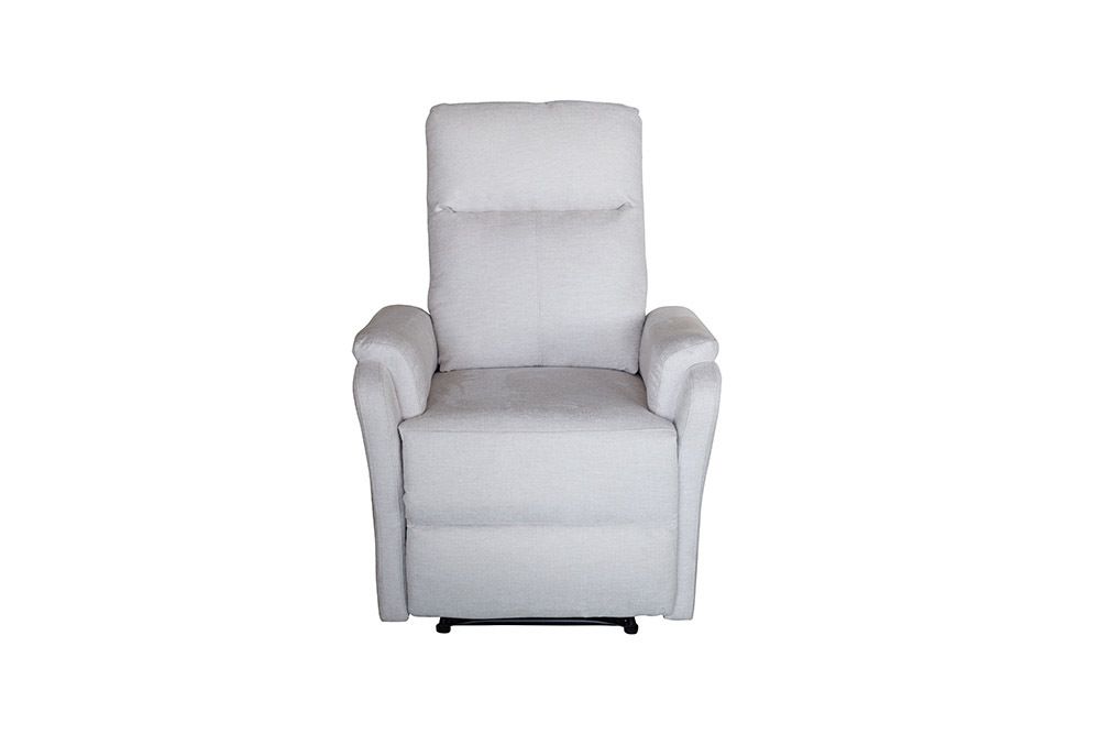 Exklusiver 1er Kinosessel HOLLYWOOD beige Strukturstoff elektrische Liegeposition