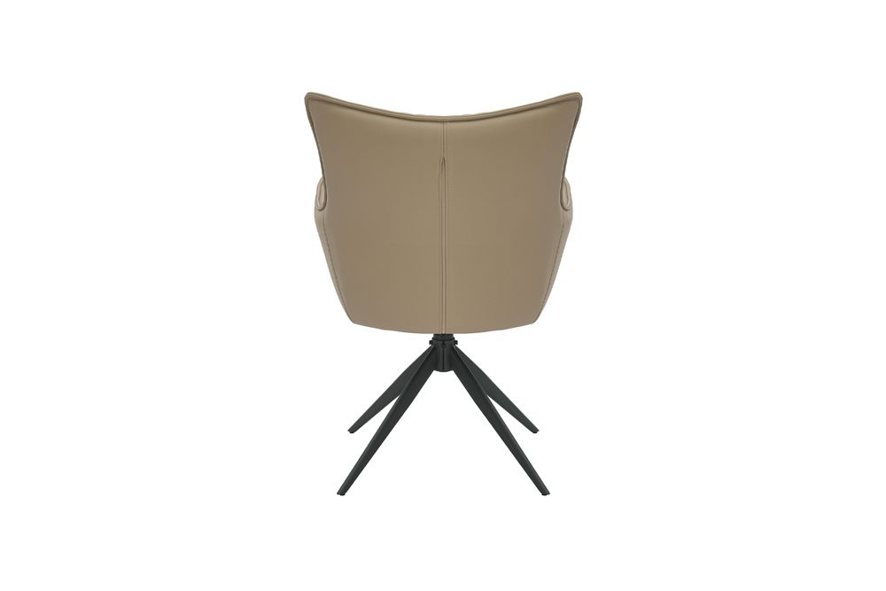 Drehbarer Design Stuhl VOGUE taupe Kunstleder Metall 360° mit Armlehne