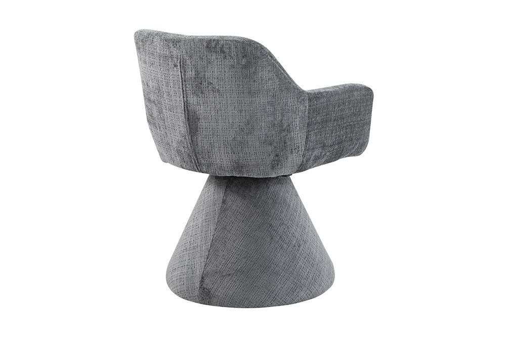 Drehbarer Stuhl AMBIENTO grau Bouclé 180° mit Auto-Return Polsterstuhl
