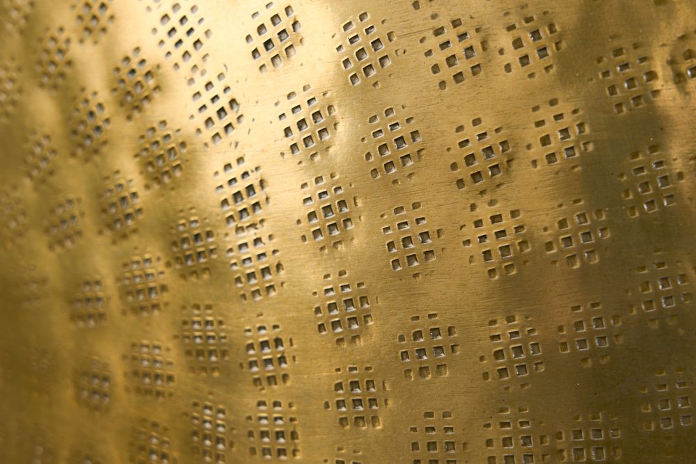 Elegantes Vasen 2er Set ORIENTAL 44cm gold im Grid Hammerschlag Design