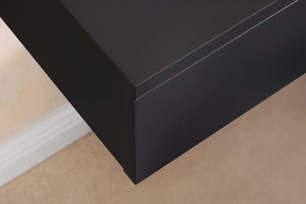 Hängender Nachttisch FLOATING 35cm schwarz Regal mit Schublade