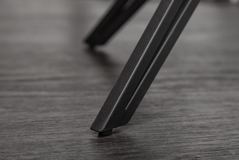Drehbarer Design Stuhl EUPHORIA rost braun Samt mit Armlehne Metallgestell schwarz