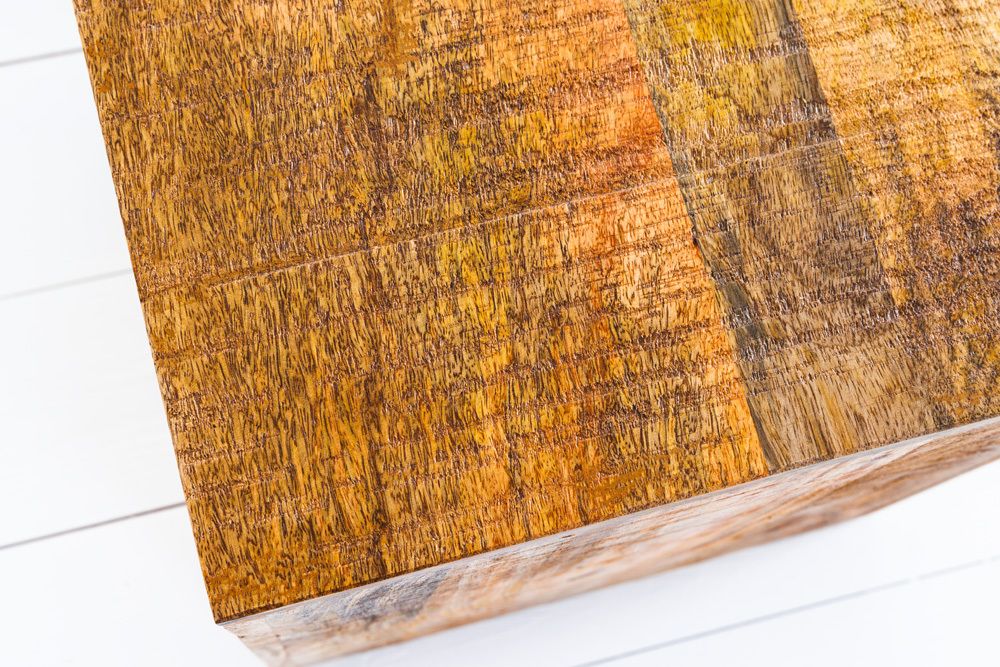 Massives 2er Set Beistelltisch CURACAO 45cm natur Mangoholz Würfel handmade Couchtisch