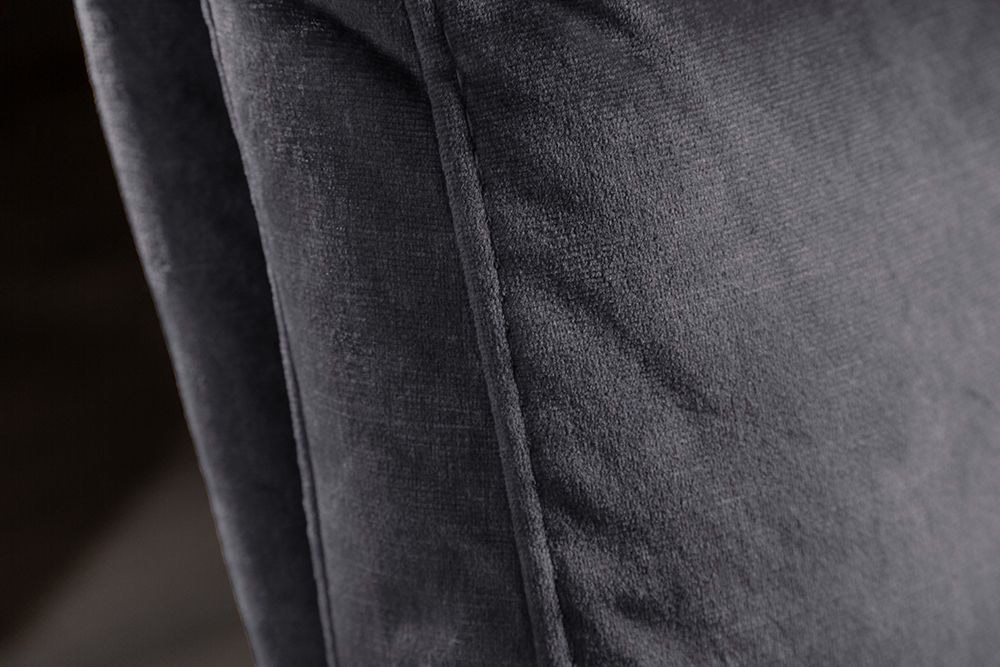 Moderner Freischwinger Stuhl COMFORT grau Samt mit Komfortgriff