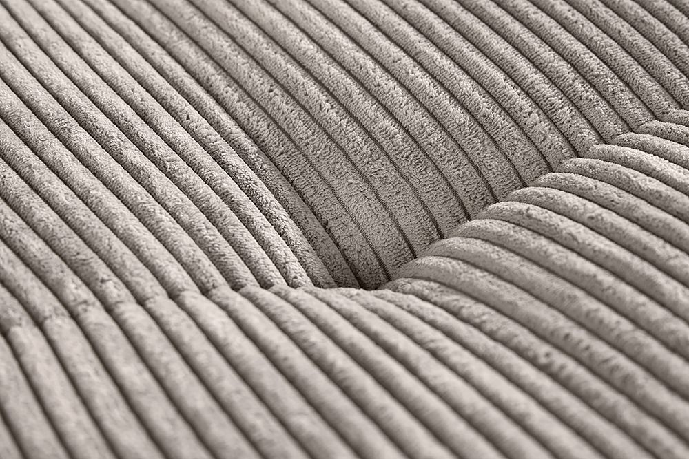 Modernes Ecksofa KENT 220cm greige Cord inkl. Hocker Federkern L-Form Wohnlandschaft