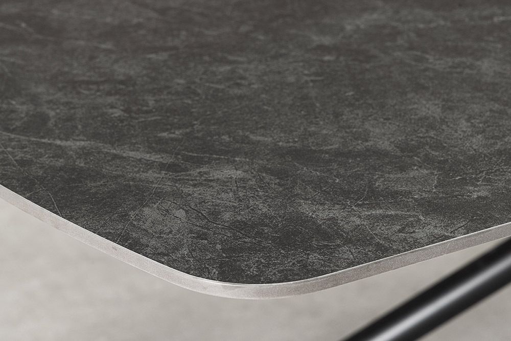 Design Esstisch OSAKA 160cm anthrazit Keramik schwarz Sterngestell Metall