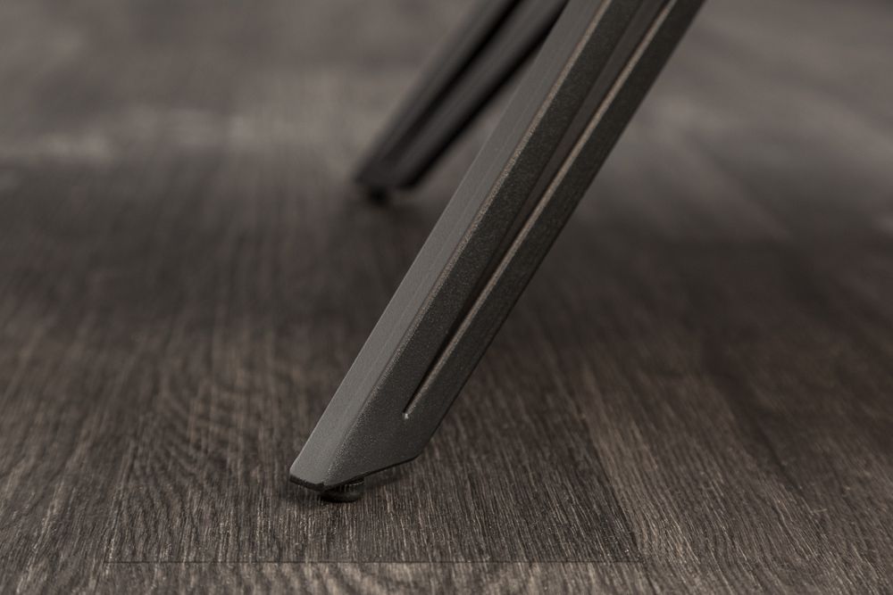 Drehbarer Design Stuhl EUPHORIA senfgelb Samt mit Armlehne Metallgestell schwarz