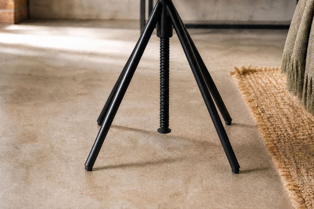 Höhenverstellbarer Hocker FACTORY 60cm natur Mangoholz Metall Sitzhocker