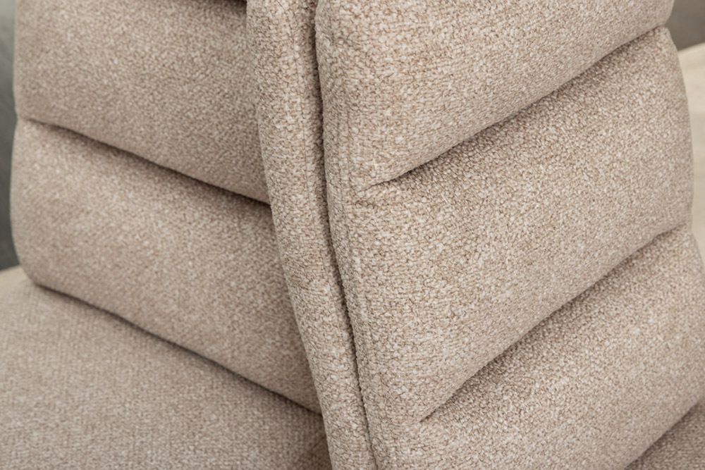 Design Freischwinger Stuhl COMFORT beige Strukturstoff mit Metallgestell