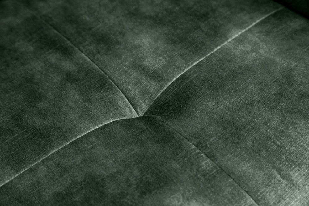 Drehbarer Design Stuhl EUPHORIA dunkelgrün Samt mit Armlehne Metallgestell schwarz