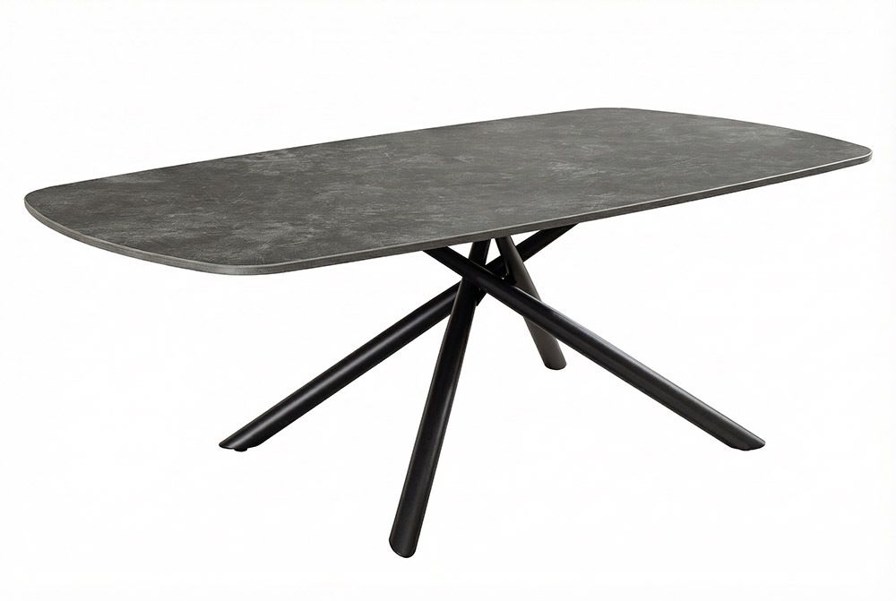 Design Couchtisch OSAKA 110cm anthrazit Keramik schwarz Metall mit Sterngestell