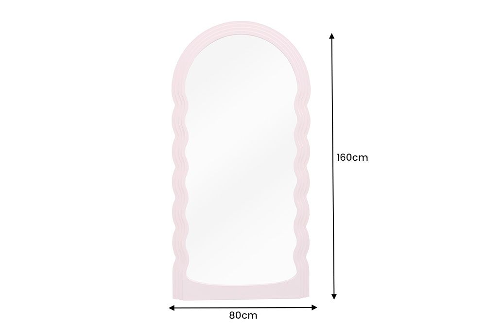 Design Wandspiegel WAVE 160cm rosa