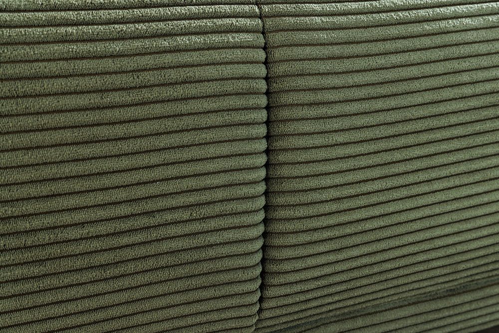 Moderner Hocker ELEGANCIA 110cm grün Cord mit Ziersteppung